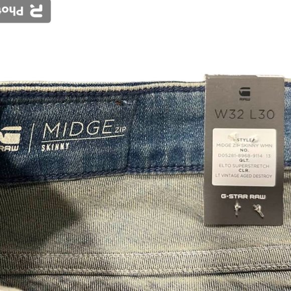 G-Star RAW Midge Zip Skinny Jeans NWT ~ with Back Zipper Pockets - 32W … - Picture 10 of 13